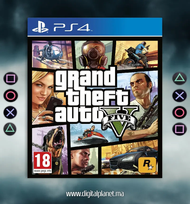 JEUX PS4 GTA 5 - COMPTE PS4 PRINCIPALE+SECONDAIRE Digital Planet