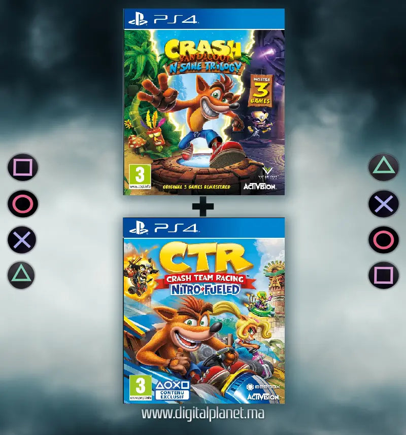 PACK JEUX PS4 CRASH BANDICOOT™ - COMPTE PS4 Digital Planet