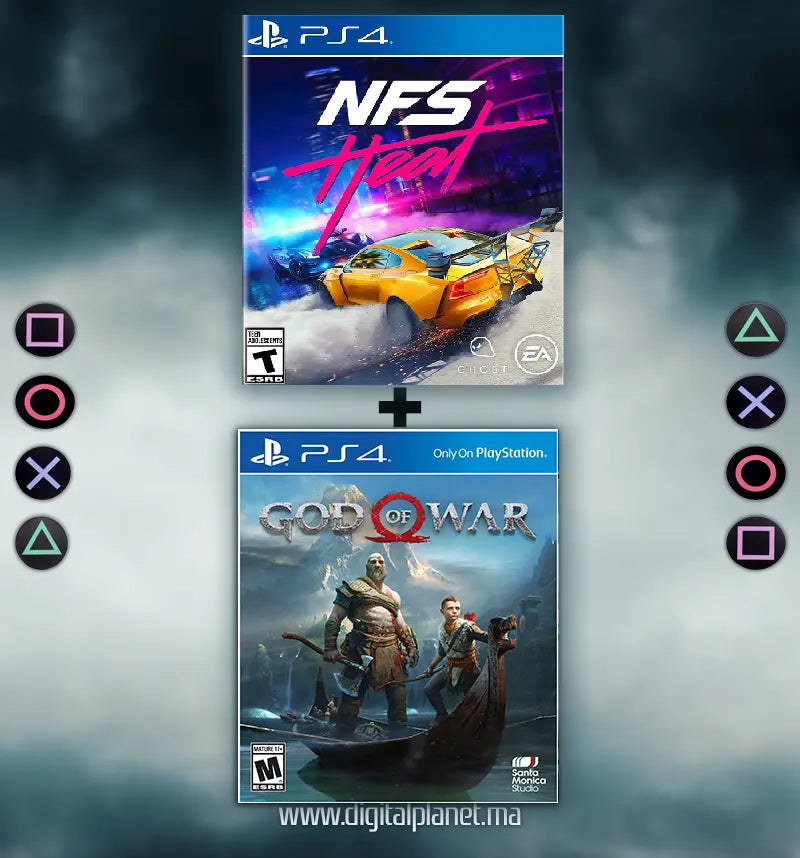 PACK COMPTE PS4 NEED FOR SPEED HEAT + GOD OF WAR DIGITALPLANET